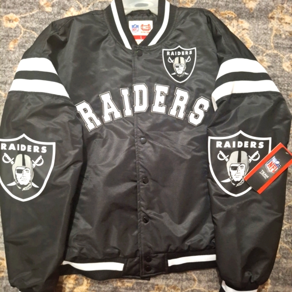 NFL Raiders Black and White Logo Jacket